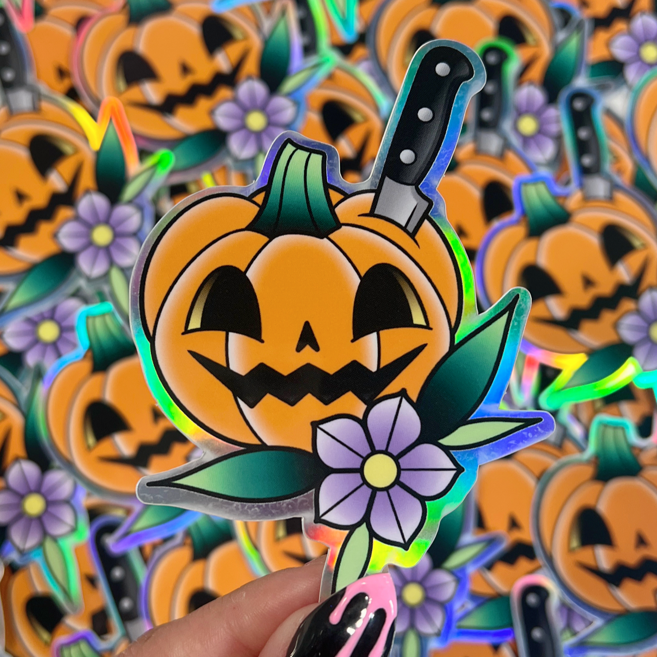 Pumpkin Slice - Holographic Sticker