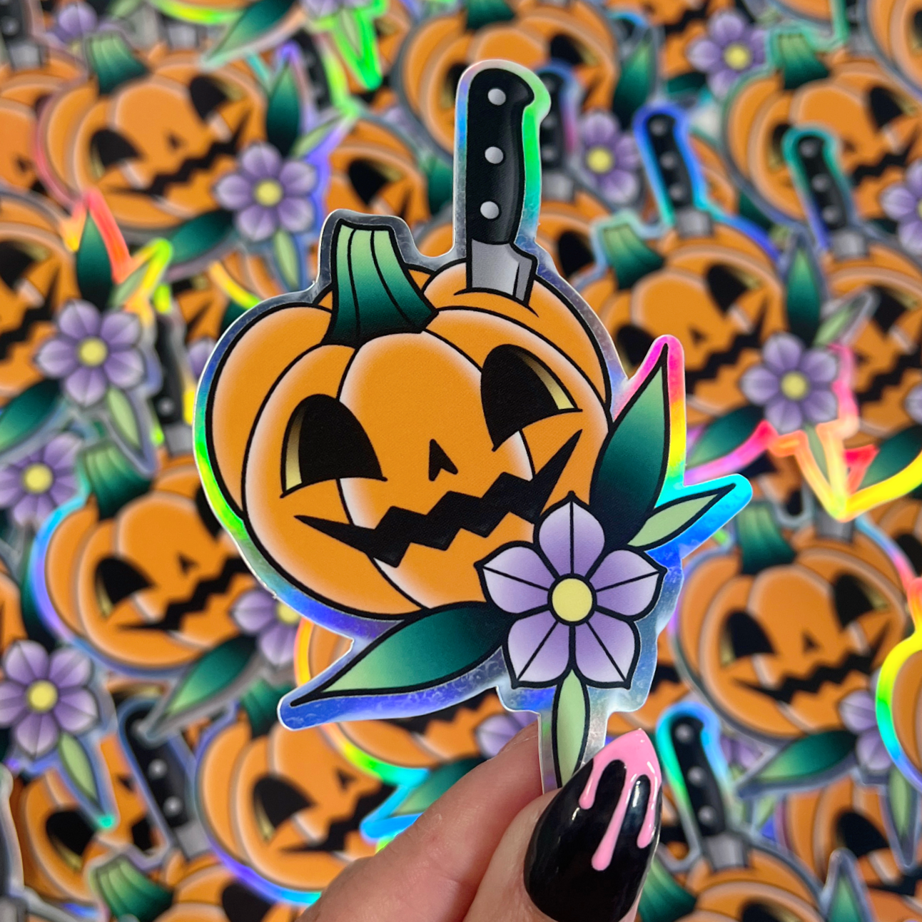 Pumpkin Slice - Holographic Sticker